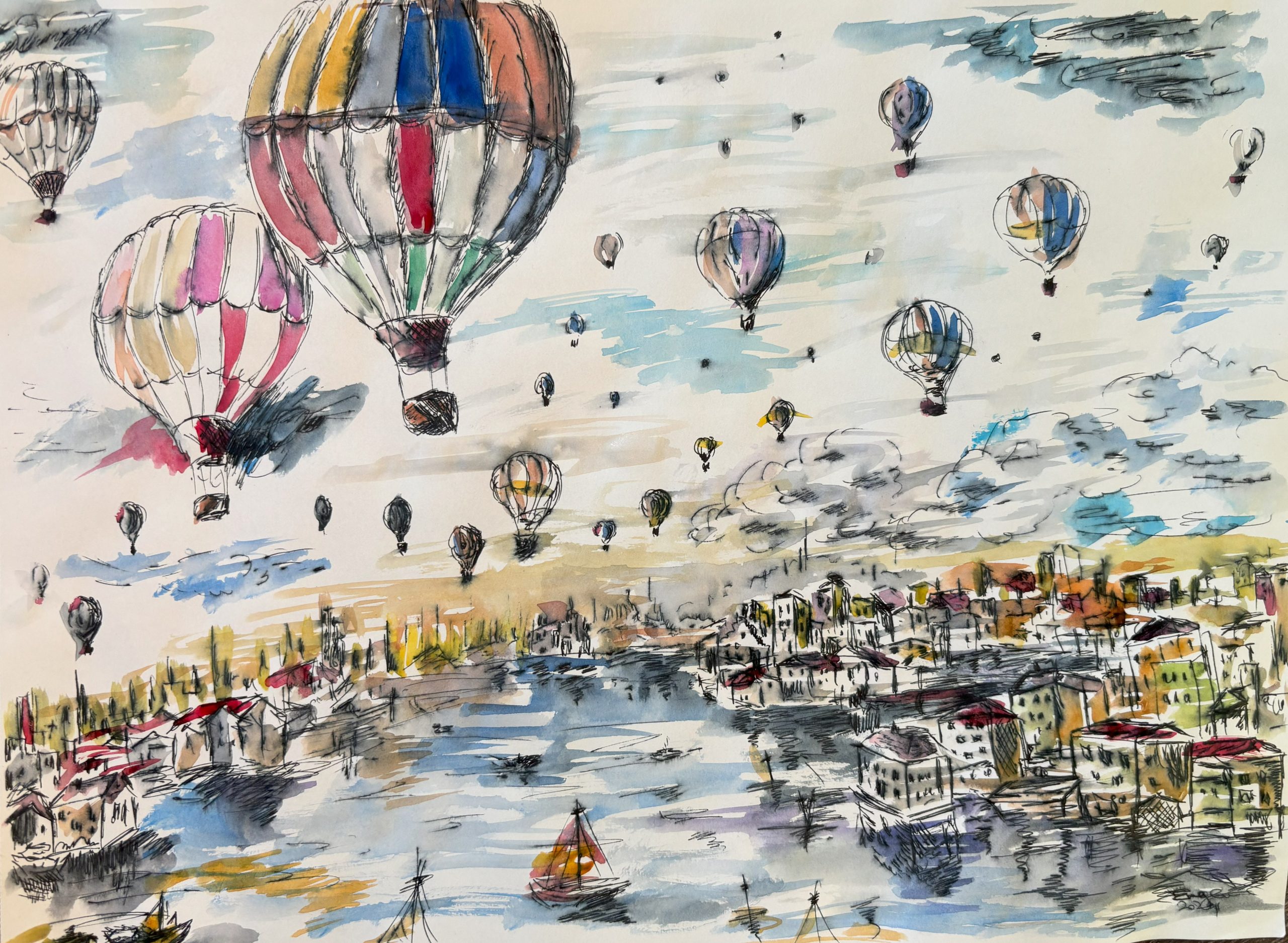 In the Air - watercolor